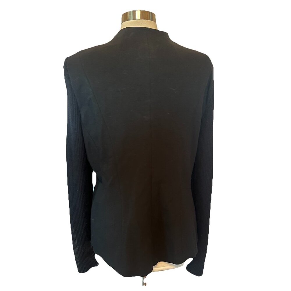 Lafayette 148 Jacket XL Womens New Black Asymmetric Folded Ruched Business - Picture 8 of 12